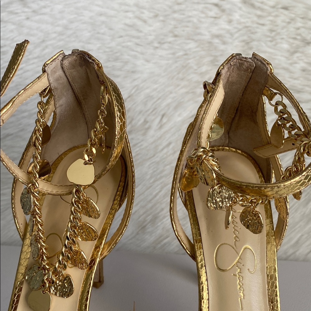 Jessica Simpson Jetser Elegant Gold Stiletto Heels - Picture 5 of 6